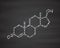 Testosterone male sex hormone androgen molecule.