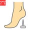 Tetanus color line icon, vaccination and foot and nail, lockjaw vector icon, vector graphics, editable stroke filled