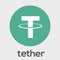 Tether USDT blockchain digital money cryptocurrency vector green logo