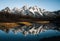 Teton Range reflected on beaver pond at Schwabacher Landing, Grand Teton National Park, Wyoming