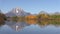 Teton Reflection at oxbow Bend in Fall