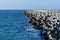 Tetra-pods or concrete breakwater blocks at Tomis, Constanta harbour.