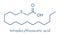 Tetradecylthioacetic acid TTA synthetic fatty acid molecule. Skeletal formula.