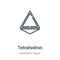 Tetrahedron outline vector icon. Thin line black tetrahedron icon, flat vector simple element illustration from editable geometry