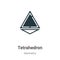 Tetrahedron vector icon on white background. Flat vector tetrahedron icon symbol sign from modern geometry collection for mobile