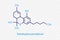 Tetrahydrocannabinol chemical formula. Tetrahydrocannabinol structural chemical formula isolated on transparent