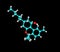 Tetrahydrocannabinol molecular structure on black background