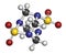 Tetramethylenedisulfotetramine TETS rodenticide molecule. 3D rendering. Atoms are represented as spheres with conventional color