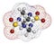 Tetramethylenedisulfotetramine TETS rodenticide molecule. 3D rendering. Atoms are represented as spheres with conventional color