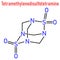 Tetramethylenedisulfotetramine or TETS rodenticide molecule. Skeletal chemical formula.