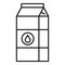 Tetrapack milk icon, outline style
