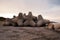 Tetrapod breakwaters. Tetrapod stones, close-up. Concrete tetrapods for protect coastal structures from sea waves