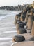 Tetrapods made of concrete protect the coast of Sylt