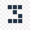 Tetris vector icon isolated on transparent background, Tetris t