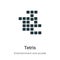Tetris vector icon on white background. Flat vector tetris icon symbol sign from modern entertainment and arcade collection for