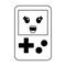 Tetris videogame kawaii cartoon in black and white