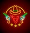 Texan western cowboy hat with guns neon sign