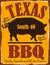 Texas BBQ Barbecue Tin Sign Vintage Pork Pig