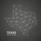 Texas black triangle mosaic vector outline map