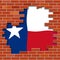 Texas Border Wall Hole Represents American Immigration Protection - 3d Illustration
