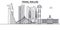 Texas Dallas architecture line skyline illustration. Linear vector cityscape with famous landmarks, city sights, design