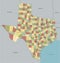 Texas - detailed editable political map with labeling.