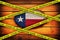 Texas flag illustration. Coronavirus danger area, quarantined country