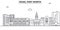 Texas Fort Worth architecture line skyline illustration. Linear vector cityscape with famous landmarks, city sights