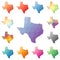 Texas geometric polygonal, mosaic style us state.