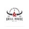 Texas Grill house logo design vector, retro grill house and bar icon vector illustrations emblem template