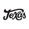 Texas. Hand drawn lettering text