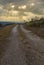 Texas Hill Country storm approaching a dirt road