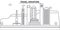 Texas, Houston architecture line skyline illustration. Linear vector cityscape with famous landmarks, city sights