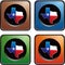 Texas icon on multicolored checkered web buttons