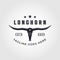 Texas Longhorn skull, Country Western Bull Cattle Vintage Label Logo Design for Family Countryside Farm