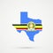 Texas map in The East African Community flag colors, editable vector