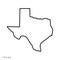 Texas Map Outline Vector Design Template. Editable Stroke