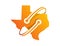 Texas Map Shape with two technology simbol added logo sign