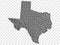 Texas map on transparent background. State of Texas map with  regions in gray