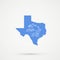 Texas map in Universal Postal Union UPU flag colors, editable vector