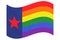 Texas pride striped rainbow color waved flag