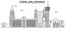 Texas San Antonio architecture line skyline illustration. Linear vector cityscape with famous landmarks, city sights