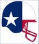 Texas State Flag Football Helmet