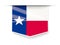 Texas state flag square label with shadow. United states local f