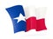 Texas state flag waving icon close up. United states local flags