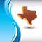 Texas state icon on vertical blue wave backdrop