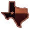 Texas State Map Flag Leather Patch