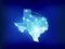 Texas state map polygonal with spotlights places