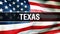 Texas state on a USA flag background, 3D rendering. United States of America flag waving in the wind. Proud American Flag Waving,