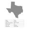 Texas. States of America territory on white background. Separate state. Vector illustration